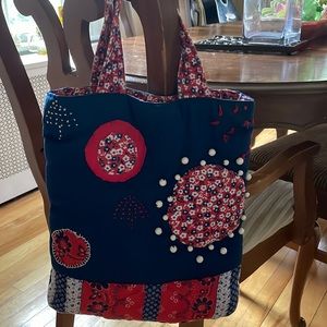 Handmade quilted beaded satchel/purse